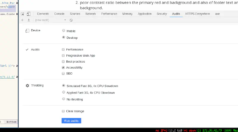 Chrome Developer Tools Accessibility Audit